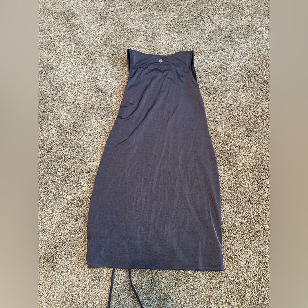 Athleta Grey Ruched Midi Dress EUC Size Small - Picture 7 of 9